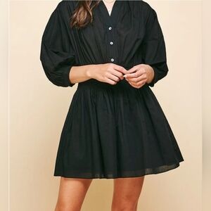Pinch Work For You Black Smocked Waist Whimsigoth Mini Dress Small